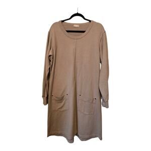 The Territory Ahead French Terry Dress Women's LG Cotton Olive Green Lagenlook
